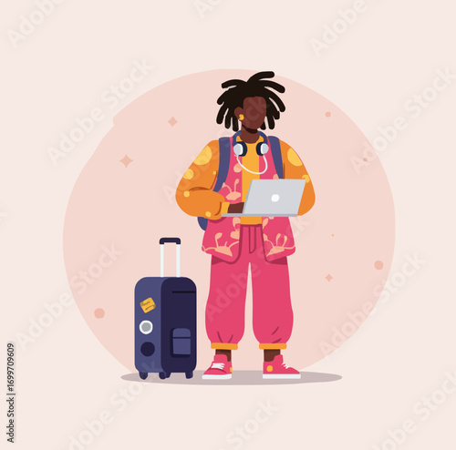 Vector illustration digital nomad