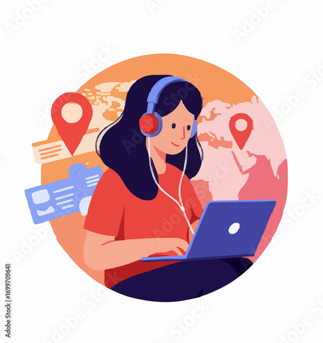 Vector illustration digital nomad