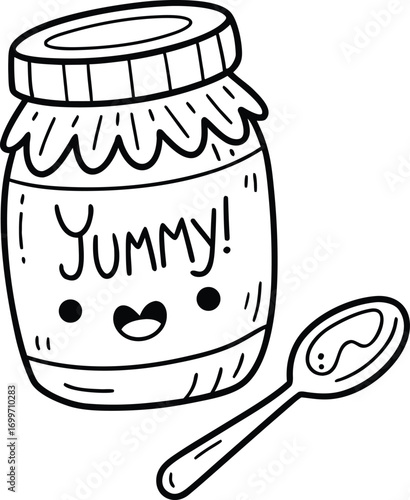 vector illustration of jam jar