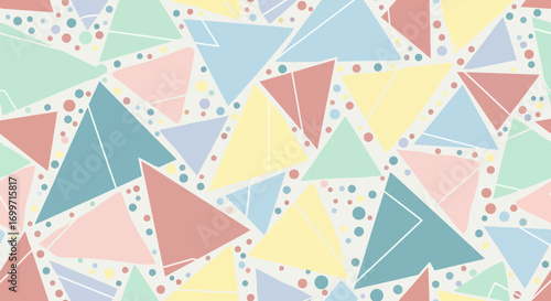 Geometric Vector Pattern with Colorful Triangles and Dot Elements Modern Style