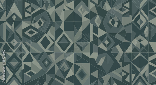 Geometric Vector Pattern with Triangle Square and Diamond Shapes in Gray Tones Modern Abstract Design