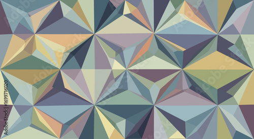 Geometric Vector Pattern with Triangle Shapes Abstract Background in Pastel Colors
