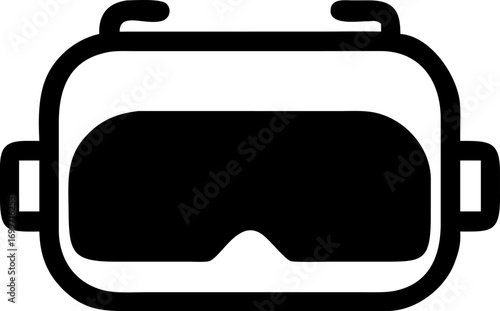 Virtual reality headset icon black and white simple design technology gadget vr glasses
