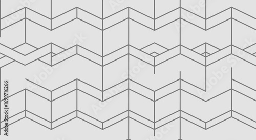 Modern Geometric Vector Pattern with Zigzag Line Design in Minimalist Style Gray and White