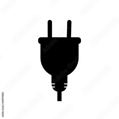 Electrical plug silhouette on transparent background