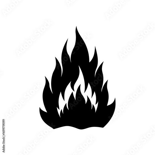 Silhouette flame design art on transparent background