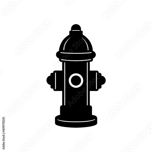 Silhouette of fire hydrant on transparent background