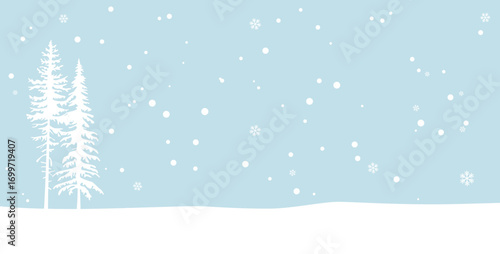 Zwei Tannen im Schneegestöber