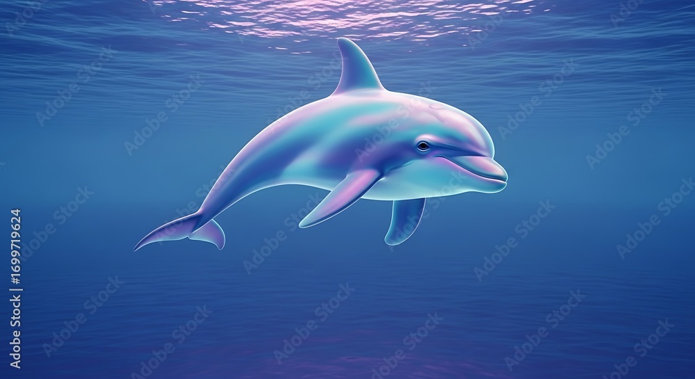 Fototapeta premium Majestic Dolphin in Ocean Depths.