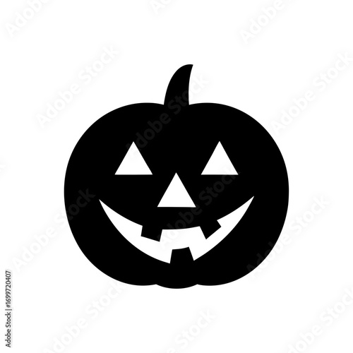 Black jack o lantern face on transparent background silhouette