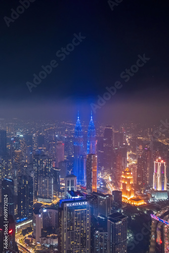 view of kuala lumpur city during independence day celebration