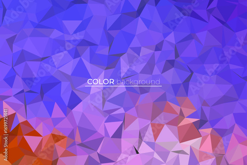 Vibrant polygonal background featuring a crystalized mosaic of triangles in purple, blue, and red hues creating a modern abstract design