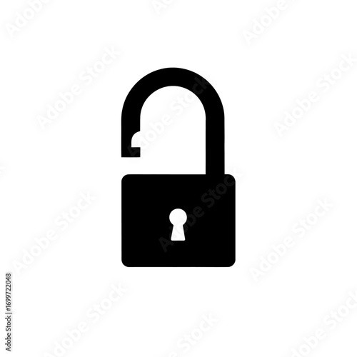 Open padlock symbolizing security and freedom, set against a plain background, ideal for concepts of trust