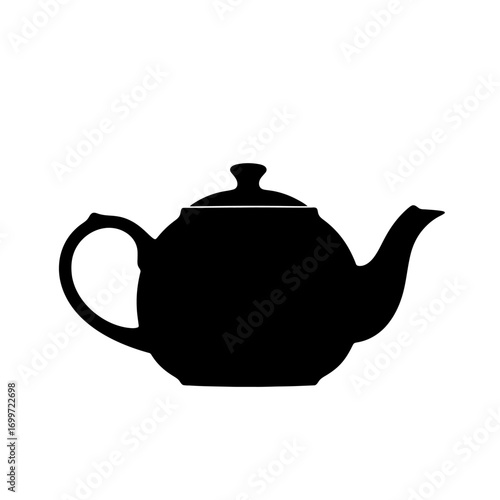 Silhouette of a classic teapot against a plain background, symbolizing tea culture and relaxation