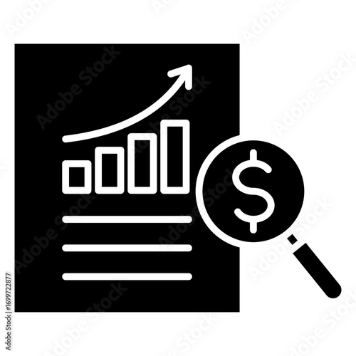 Cost Analysis Glyph Icon