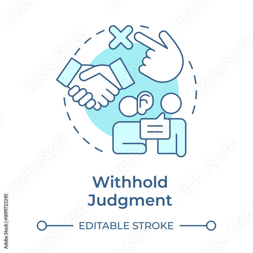 Wallpaper Mural Withhold judgment soft blue concept icon. Partnership, friendship. Active listening, communication. Round shape line illustration. Abstract idea. Graphic design. Easy to use in booklet, blog post Torontodigital.ca