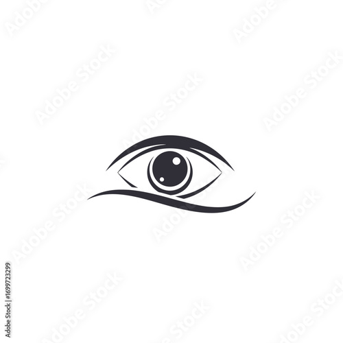 Stylized illustration of an eye with a smooth line design, symbolizing vision and perception