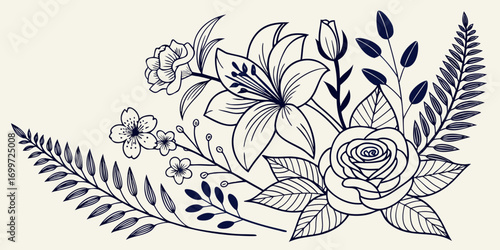 Elegant floral arrangement with lily and rose