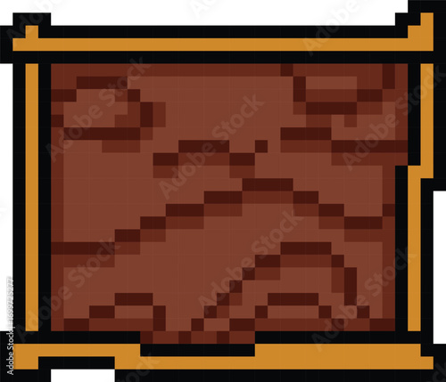 Pixel art wooden board game object element concept