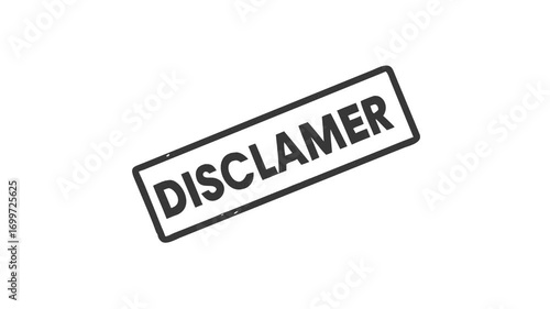 Black Stamped Disclaimer on  White Screen Animation video