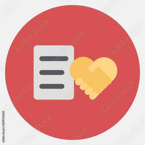 Icon agreement. Export import elements. Icon in color mate style.