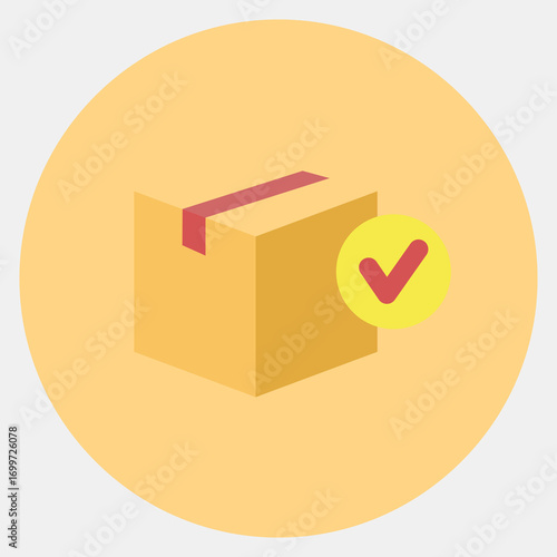 Icon cargo verification. Export import elements. Icon in color mate style.