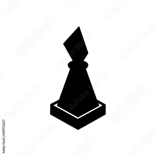 Silhouette chess pawn art on transparent background