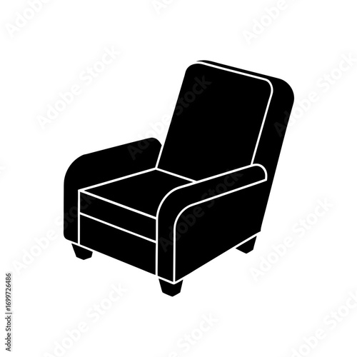 Silhouette of an armchair on transparent background