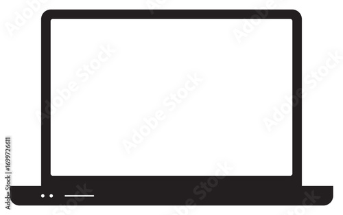 Laptop with pointer or cursor icon set. Notebook vector icon. Display with clicking mouse on white background
