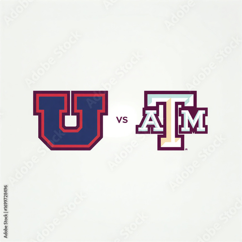 Bright Pastel College Rivalry Illustration - Utah State vs Texas A&M
