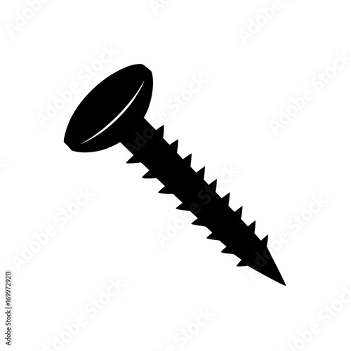 Silhouette of a screw tool on transparent background