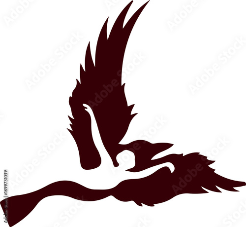 silhouette of a girl with wings