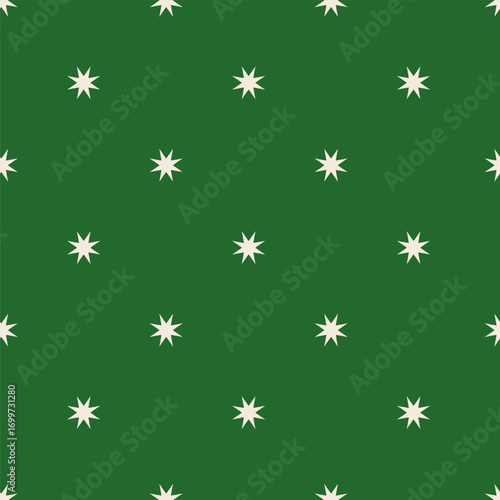 Wallpaper Mural White Stars Green Background Pattern Torontodigital.ca