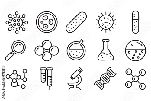 Vector Illustration of Biology and Chemistry Research Tools and Equipment
