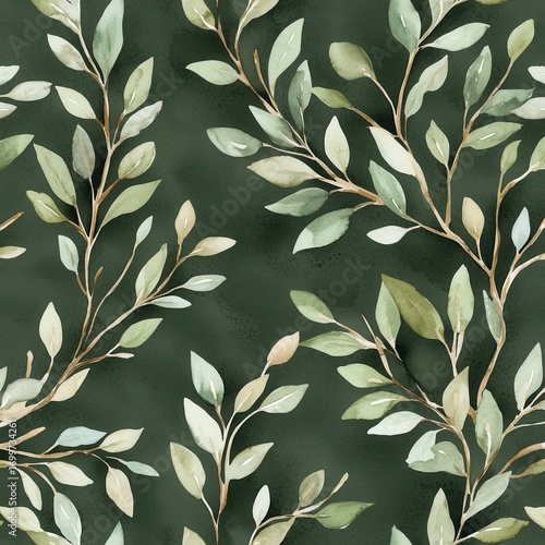 Elegant Green Leaf Pattern Texture for Background and Design Use