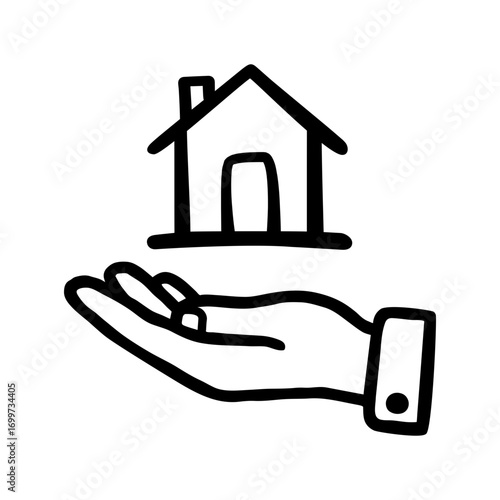 Real estate business doodle vector icon