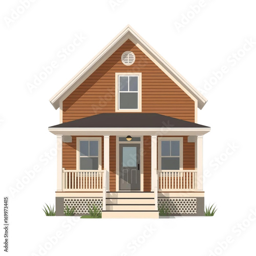 A clean, minimalist vector illustration of a modern house