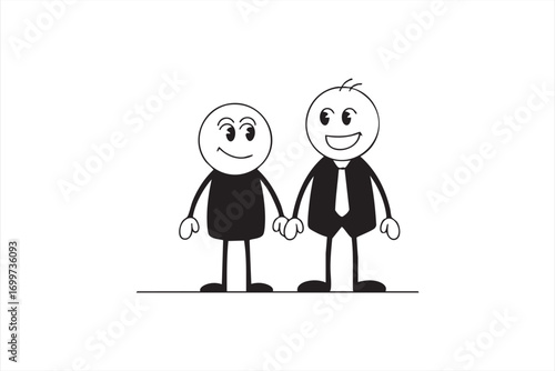 Vector Illustration of Partnership Agreement and Business Collaboration