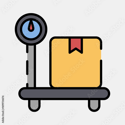 Icon weighting. Export import elements. Icon in filled line style.