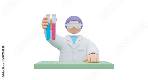 Scientist holding test tubes with colorful liquids in laboratory, conducting experiment with precision and focus, showcasing scientific research and discovery.