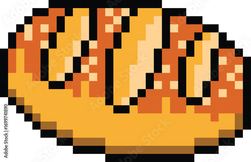 Pixel art toast bread drawing style design
