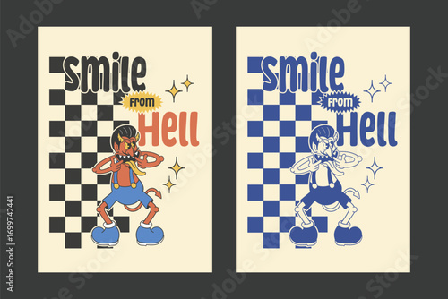 Smile from Hell Retro Devil Cartoon