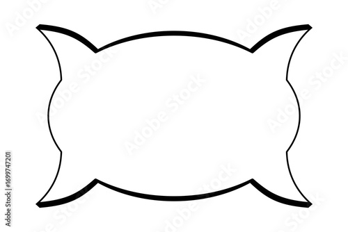 Four point speech bubble isolated on a white background, ideal for four people, speech, quotes, text, who have given the same words.