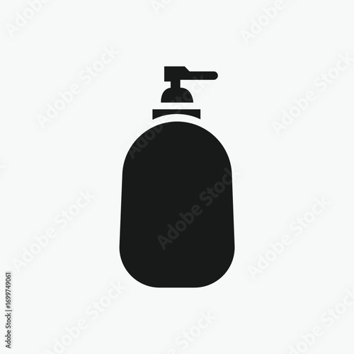 Simple Black Silhouette of a Pump Dispenser Bottle