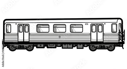 Subway train illustration side view of public transportation vehicle
