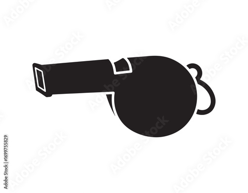 Soccer or football referee coach alert symbol, depicted in a glyph style on a white background.
