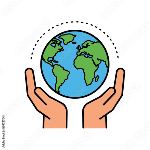 Earth Held Gently in Hands Representing Global Care and Protection.