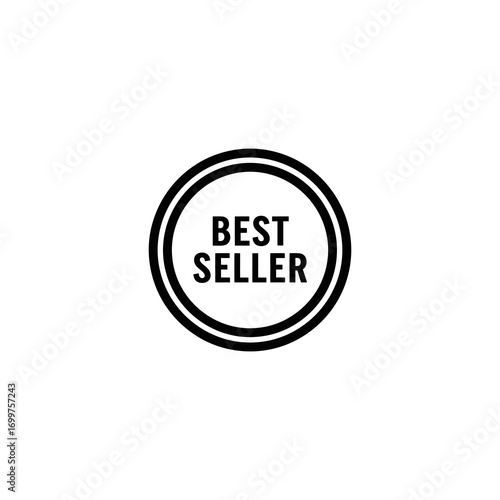 Simple black and white circular badge proclaiming "Best Seller" in bold text.