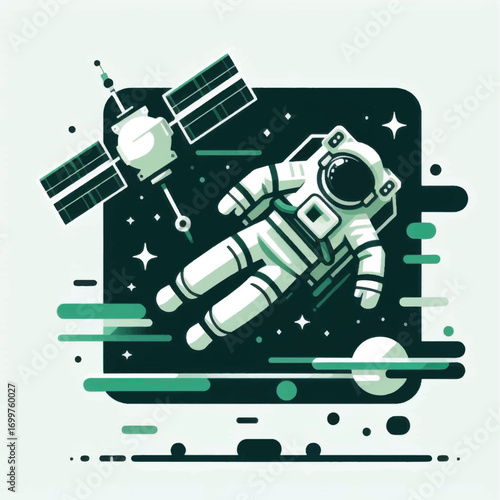 Astronaut and Satellite in Space Exploring the Cosmos Space Exploration.