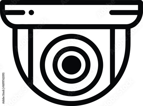 Modern security camera icon for surveillance systems.